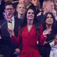 Catherine, Princess of Wales in the Royal Box at the Coronation Concert in the grounds of Windsor Castle on May 7, 2023 in Windsor, England. The...