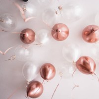 ceiling covered in pink and white balloon decorations - home decoration stock pictures, royalty-free photos & images