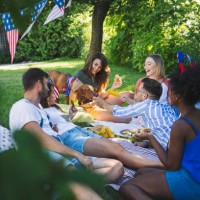 celebrating fourth july - garden decoration stock pictures, royalty-free photos & images