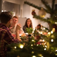 celebrating new year's eve with friends - food stock pictures, royalty-free photos & images