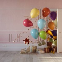 celebration concept in the room with gifts - home decoration stock pictures, royalty-free photos & images