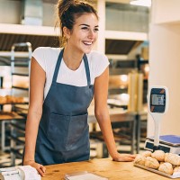 check out counter in the bakery - food stockfoto's en -beelden