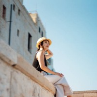 cheerful young asian woman enjoying summer vacations in italy - travel stock pictures, royalty-free photos & images