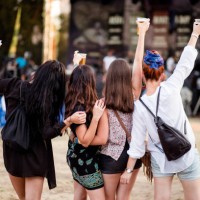 cheering for their favorite music cocnert - concert stock pictures, royalty-free photos & images