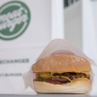 Cheese Burger sits on display during the launch of the meat-free Neat Burger fast-food joint in London, U.K., on Monday, Sept. 2, 2019. Fast-food...
