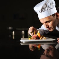 chef decorating a plate - food stock pictures, royalty-free photos & images