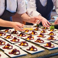 chef's dishing up - food stock pictures, royalty-free photos & images