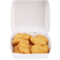 chicken nuggets in a white cardboard isolated on white background - junk food stock pictures, royalty-free photos & images