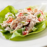 chicken salad lettuce wrap - junk food stock pictures, royalty-free photos & images