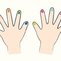 child's hand - nails art stock illustrations