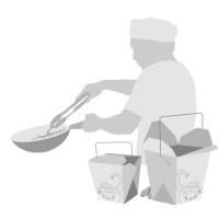 chinese food to go - junk food stock illustrations