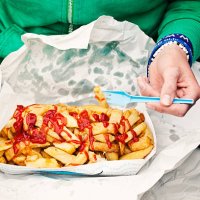 chips and tomato sauce - junk food stock pictures, royalty-free photos & images