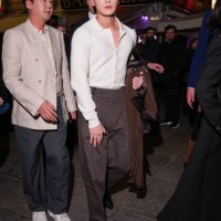 Choi San is seen arriving at Dolce and Gabbana afterparty at 