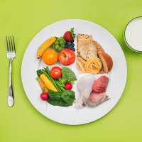 choosemyplate healthy food and plate of usda balanced diet recommendation - food stock pictures, royalty-free photos & images