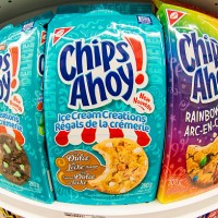 Christie Chips Ahoy cookies in a store shelf. Christie brand belongs to Nabisco which is an American manufacturer of cookies and snacks.