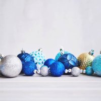 christmas background with blue silver and gold ornaments - home decoration stock pictures, royalty-free photos & images