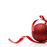 christmas ball & red ribbon - home decoration stock pictures, royalty-free photos & images