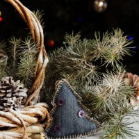 christmas card with fir branches and decoration - garden decoration stock pictures, royalty-free photos & images