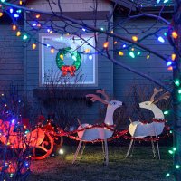 christmas decorations at private home, bend,oregon,usa - garden decoration stock pictures, royalty-free photos & images