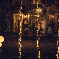 christmas lights outside a house, ireland - garden decoration stock pictures, royalty-free photos & images