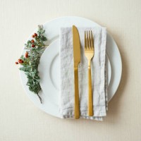 christmas preparations: top view of elegant table setting - home decoration stock pictures, royalty-free photos & images
