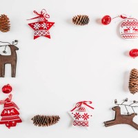 christmas rectangular frame decoration on white background - home decoration stock pictures, royalty-free photos & images