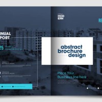 clean corporate bi fold business brochure design template in a4 format. - fashion stock illustrations