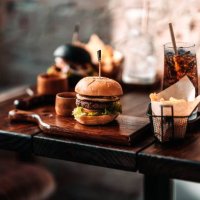 close-up of burger on table,indonesia - food stock pictures, royalty-free photos & images