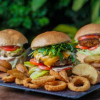 close-up of burgers on table, india - junk food stock pictures, royalty-free photos & images