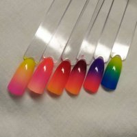 close-up of colorful artificial nails in ombre colours - nails art stock pictures, royalty-free photos & images