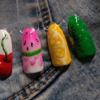 close-up of colorful artificial nails of fruit - nails art stock pictures, royalty-free photos & images