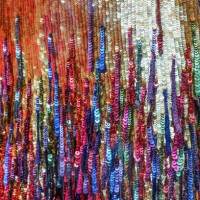 close-up of multi-colored sequin skirt on mannequin - fashion stock pictures, royalty-free photos & images