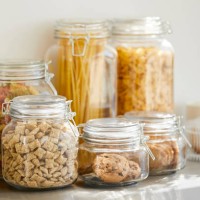 close-up of various food in airtight jars - food stock pictures, royalty-free photos & images