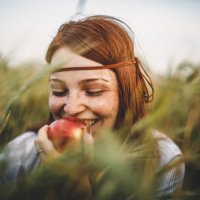 close-up portrait of young woman - food stock pictures, royalty-free photos & images