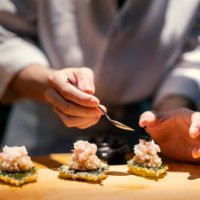 close up of chef making nigiri sushi - food stock pictures, royalty-free photos & images