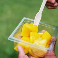 close up of man having a fruit snack - junk food stock pictures, royalty-free photos & images