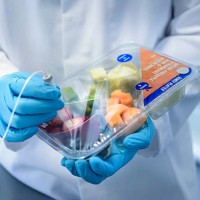 close up of scientist inspecting food for freshness in laboratory in food packaging printing factory - food stock pictures, royalty-free photos & images