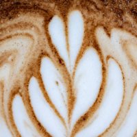 close up of the surface of latte art. - coffee stockfoto's en -beelden