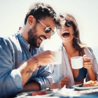 coffee and fun on the sailing. - coffee stock pictures, royalty-free photos & images