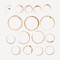 coffee cup stains collection on beige - coffee stock pictures, royalty-free photos & images