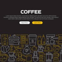 coffee related banner design for web page, headline, brochure, annual report and book cover - coffee stock illustrations
