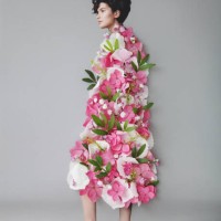 collage with female portrait and flowers - fashion stock pictures, royalty-free photos & images