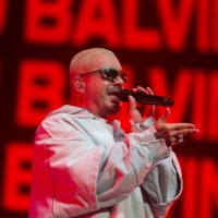 Colombian singer J Balvin performs on stage during a show as part of the tour to present his new album 