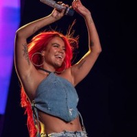 Colombian singer Karol G performs at Hiram Bithorn Stadium in San Juan, Puerto Rico on March 10, 2023.