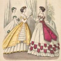 color fashion sheet from 19th century - fashion stock pictures, royalty-free photos & images