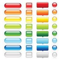 colored glossy web buttons | set 1 - fashion stock illustrations