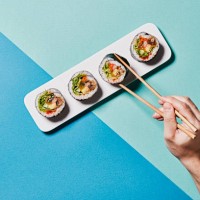 colorful color scheme background and korean gimbap - food stock pictures, royalty-free photos & images