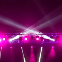 colorful pink spotlights above stage during performance. - concert stock pictures, royalty-free photos & images