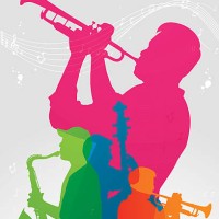 colourful jazz band - concert stock illustrations