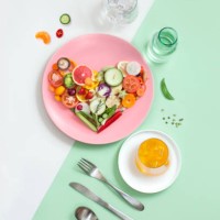 colourful vegan food eating conceptual still life. - food stock pictures, royalty-free photos & images